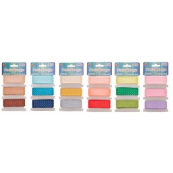 Wstążka tasiemka satynowa w kropki 25mm mix wzorów 3 sztuki