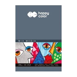 Blok Mix Media do technik mieszanych A5 200g Happy Color 25 kartek
