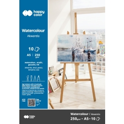 Blok do malowania akwarelowy A5 250g Happy Color 10 kartek