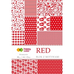 Blok z motywami A4 Red Happy Color 15 kartek dla kreatywnych