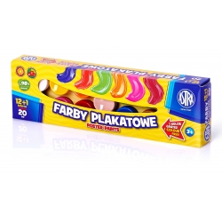 Farby plakatowe Astra 12+1 kolor 20ml