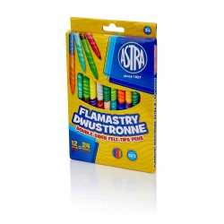 Flamastry Astra dwustronne 12/24 kolorów