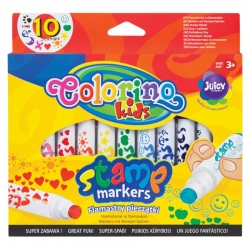 Flamastry Colorino 10 kolorów z pieczątkami