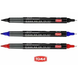 Marker dwustronny Toma 321 z cienką i grubą końcówką różne kolory