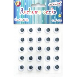 Ruchome oczka plastikowe 12mm 25 sztuk