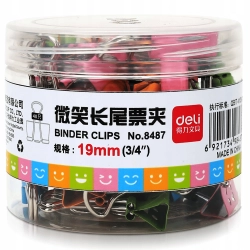 Spinacz klip 19mm uśmiechnięte buźki 40 sztuk Deli