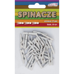 Spinacze drewniane Białe 25mm 25 sztuk