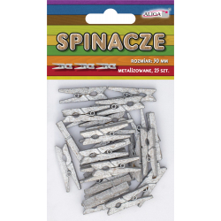 Spinacze srebrne metalizowane 30mm 25 sztuk