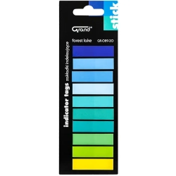 Zakładki indeksujące błękitno zielone 10 kolorów Grand forest lake fiszki