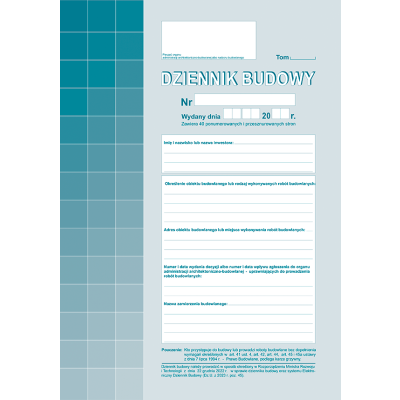 Dziennik budowy A4 603-1Z
