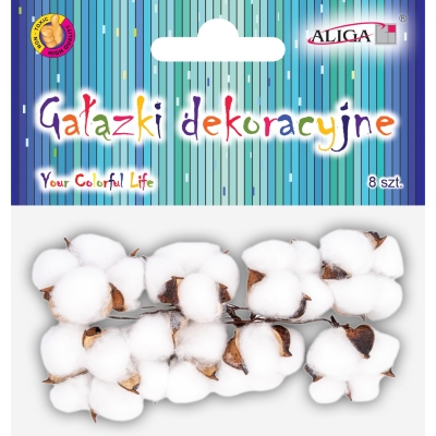 Bawełna na drucikach 5cmx2,5cm długość 8,5cm 8 sztuk DPG-4367