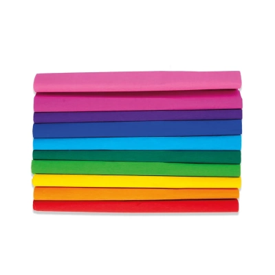 Bibuła marszczona 50x200cm Tęcza mix 10 rolek