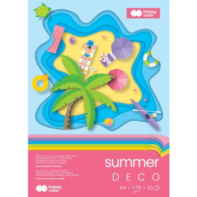 Blok Deco A4 170g 20 arkuszy Summer Letnie kolory