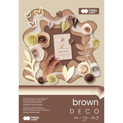 Blok Deco A4 Brown 170g 20 kartek odcienie brązowego