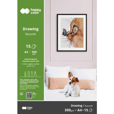 Blok rysunkowy A4 ART 300g Happy Color profesjonalny