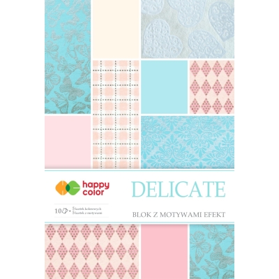 Blok A4 effect Delicate Happy Color brokatowy dekoracyjny 10 kartek