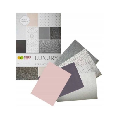 Blok A4 effect Luxury Silver Happy Color brokatowy dekoracyjny 10 kartek