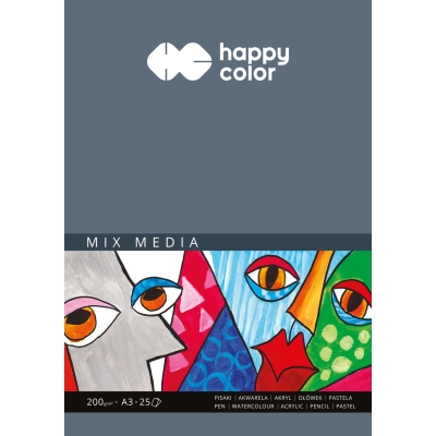 Blok Mix Media do technik mieszanych A3 200g Happy Color 25 kartek