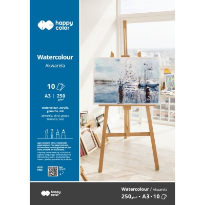 Blok do malowania akwarelowy A3 250g Happy Color 10 kartek