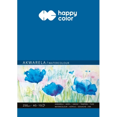 Blok do malowania akwarelowy A5 250g Happy Color 10 kartek