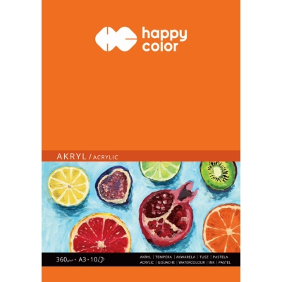Blok do malowania do akryli A3 360g Happy Color 10 kartek
