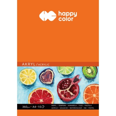 Blok do malowania akrylowy A4 360g Happy Color 10 kartek