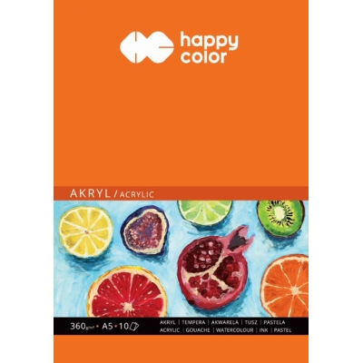 Blok do malowania akrylowy A5 360g Happy Color 10 kartek