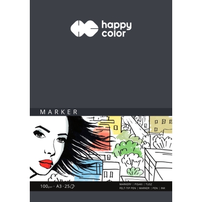 Blok do markerów A3 100g Happy Color 25 kartek
