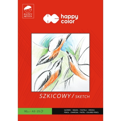 Blok szkicowy A3 90g Happy Color 25 kartek Szkicownik