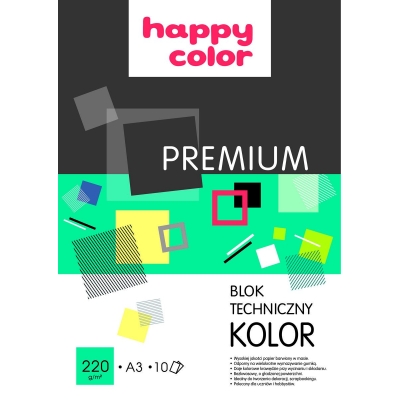 Blok techniczny A3 220g 10k kolor Happy-Color