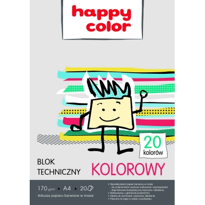Blok techniczny A4 170g 20k kolor Happy-Color