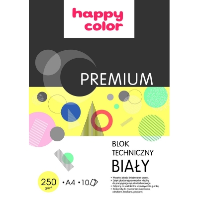 Blok techniczny A4 250g 10k biały Happy-Color