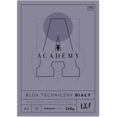 Blok techniczny Academy A3 10 kartek 240g gruby premium