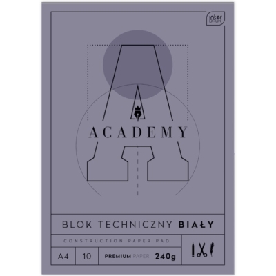 Blok techniczny Academy A4 10 kartek 240g gruby premium