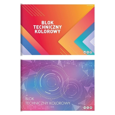 Blok techniczny A4 kolorowy 10k 160g basic dobry i tani