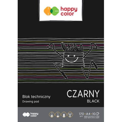 Blok techniczny czarny A4 Happy color 10k