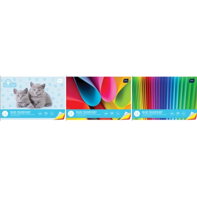Blok techniczny kolorowy barwiony w masie A4 20 kartek Interdruk