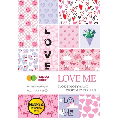 Blok z motywami A4 15 kartek Love Me