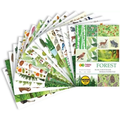 Blok z motywami A4 Forest Happy Color 16 kartek dla kreatywnych