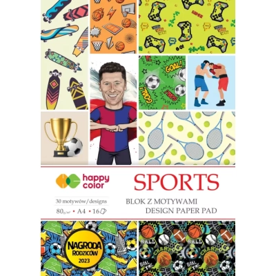 Blok z motywami A4 Sports Happy Color 16 kartek dla kreatywnych