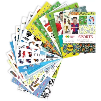 Blok z motywami A4 Sports Happy Color 16 kartek dla kreatywnych