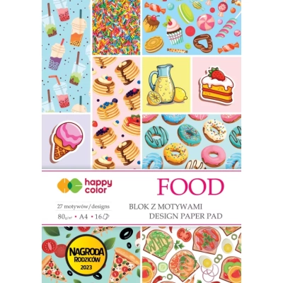 Blok z motywami A4 Food Happy Color 16 kartek dla kreatywnych