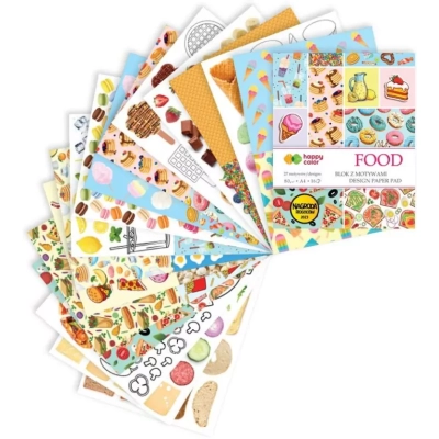 Blok z motywami A4 Food Happy Color 16 kartek dla kreatywnych