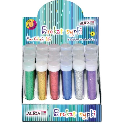 Brokat sypki BIO 4,5g 24 sztuki 6 kolor WMT-2511