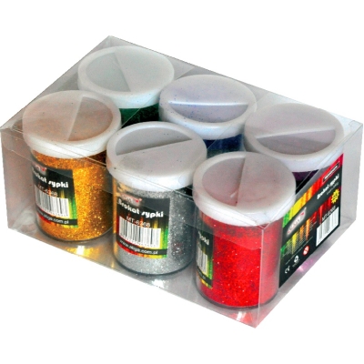 Brokat sypki w słoiczkach 6 kolorów 100g