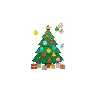 Choinka magnetyczna z bombkami i prezentami zestaw kreatywny