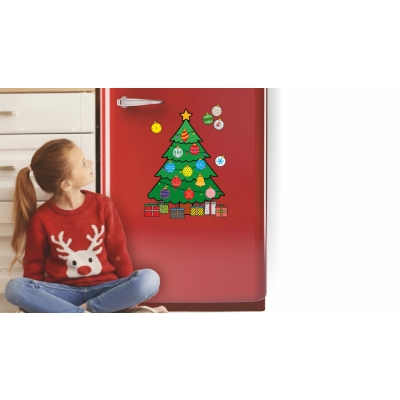 Choinka magnetyczna z bombkami i prezentami zestaw kreatywny