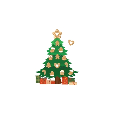 Choinka magnetyczna z piernikami i prezentami zestaw kreatywny