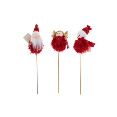 Dekoracja na patyku Bałwan, Mikołaj, Aniołek DX4