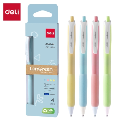 Długopis Żelowy Deli 4 sztuki Longreen G60 Deli